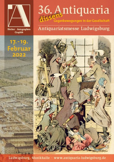 Einband des Katalaloges für dei 36. Antiwauria in Ludwigsburg mit einer Illustration von Lothar Meggendorfer