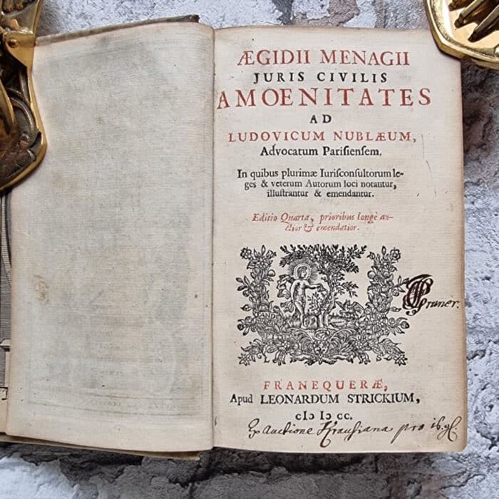 Ménage, Gilles. Aegidii Menagii Juris Civilis Amoenitates ad Ludovicum Neblaeum, Advocatum Parisiensem. – Bild 3