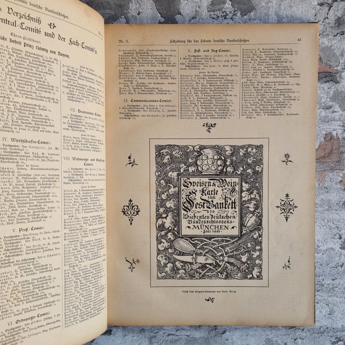 32006-005-siebentes-deutsches-bundesschiessen-muenchen-1881-festzeitung-bankett Siebentes Deutsches Bundesschießen München 1881. – Bild 5