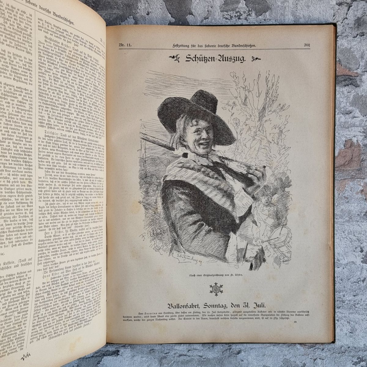 32006-007-siebentes-deutsches-bundesschiessen-muenchen-1881-festzeitung-schuetzen-auszug Siebentes Deutsches Bundesschießen München 1881. – Bild 7