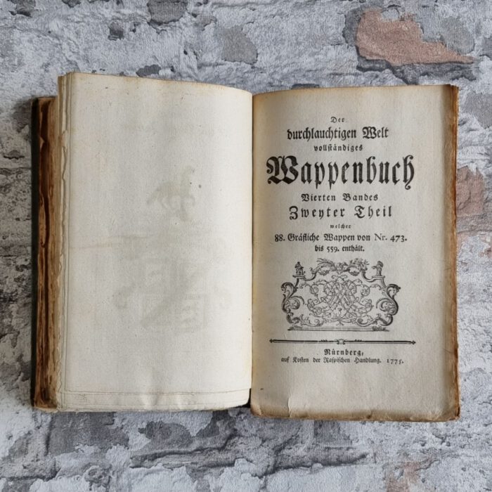 (Seyfart, Johann Friedrich). Der durchlauchtigen Welt vollständiges Wappenbuch. Vierter Band welcher die Gräflichen Wappen von No. 391 bis 571 nebst einer Beschreibung der sämtlichen Wappen des zweyten, dritten und vierten Bandes enthält. – Bild 10