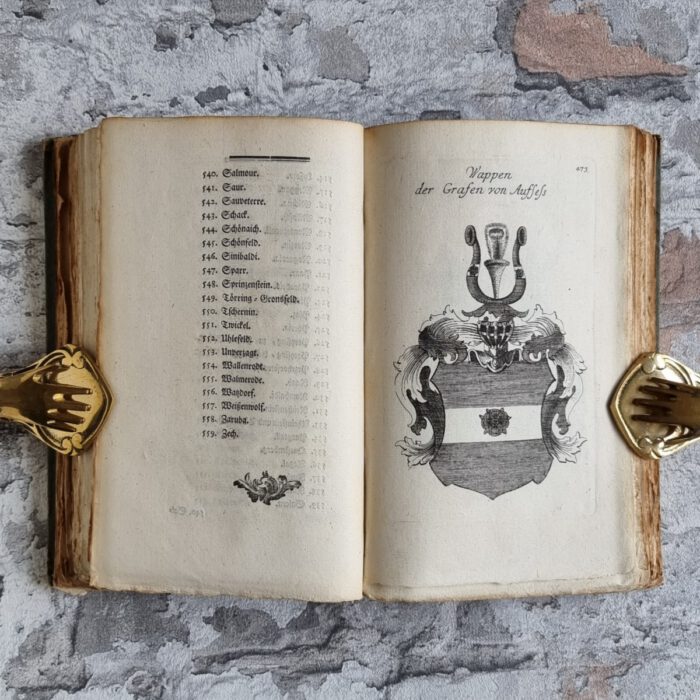 (Seyfart, Johann Friedrich). Der durchlauchtigen Welt vollständiges Wappenbuch. Vierter Band welcher die Gräflichen Wappen von No. 391 bis 571 nebst einer Beschreibung der sämtlichen Wappen des zweyten, dritten und vierten Bandes enthält. – Bild 11