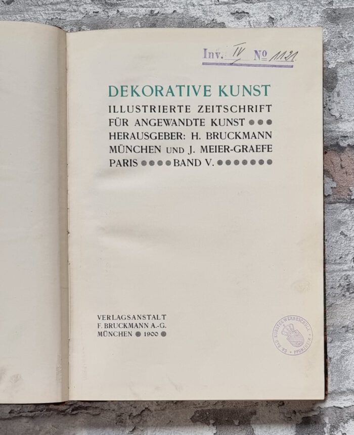 Bruckmann, H.  und J. Meier-Graefe (Hrsg.). Dekorative Kunst. V. – Bild 6