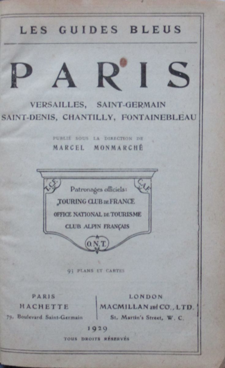 25158-002-monmarche-paris-versailles-fontainebleau-titelblatt Monmarche, Marcel. Paris. Versailles, Saint-Germain, Saint-Denis, Chantilly, Fontainebleau. – Bild 2
