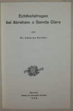 Horber, Ambros. Echtheitsfragen bei Abraham a Sancta Clara. – Bild 3