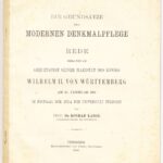 Lange, Konrad. Die Grundsätze der modernen Denkmalpflege.